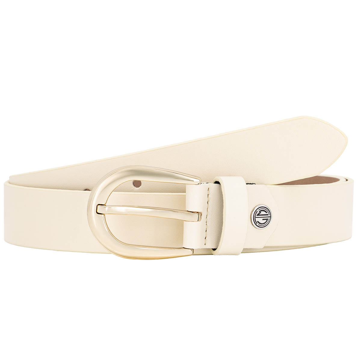 Ledergürtel, Gürtel, Weiß, Schließe, Rundschließe, LINDENMANN Damen Vollrindledergürtel aus 100% Echtleder beige