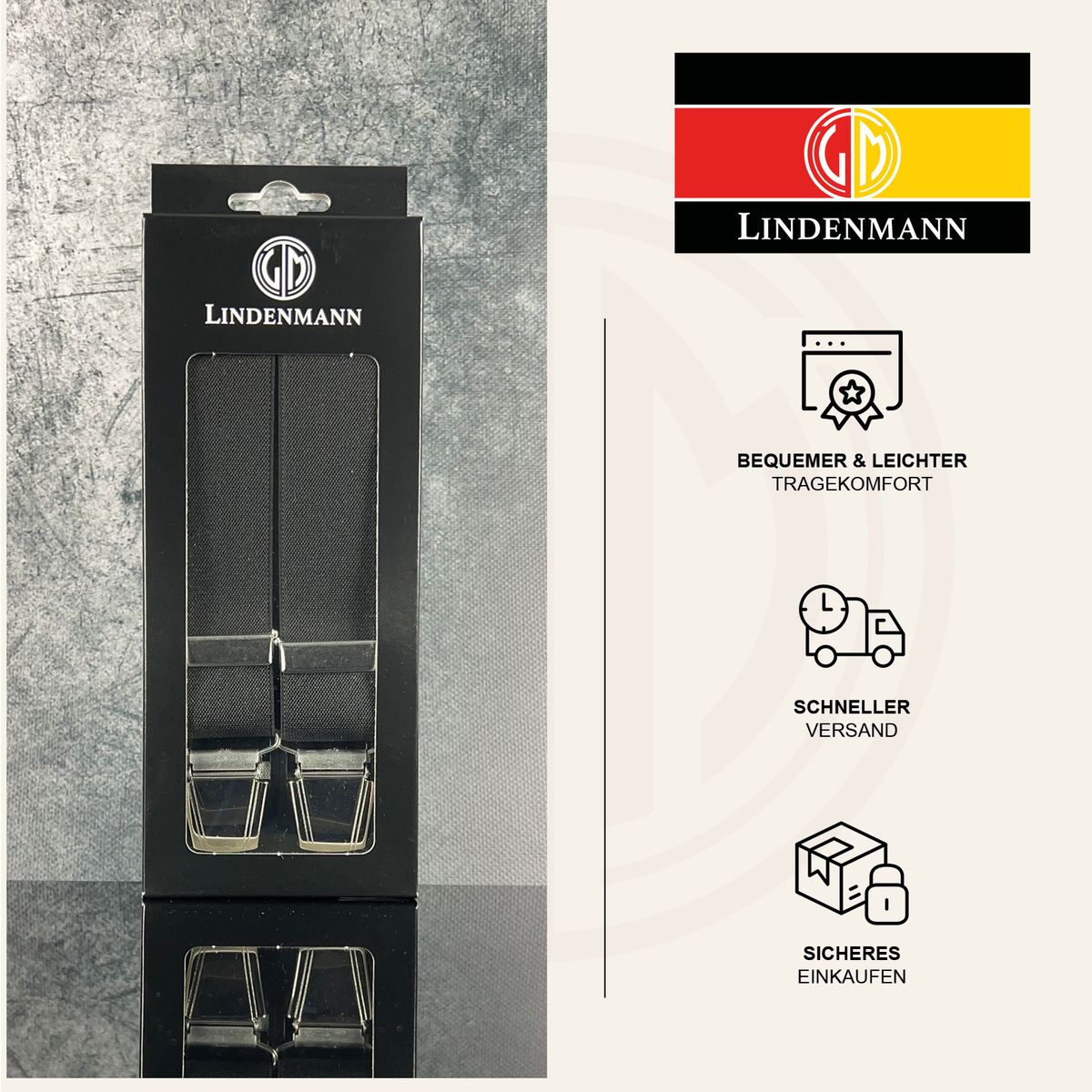 LINDENMANN Hosenträger Herren Made in EU