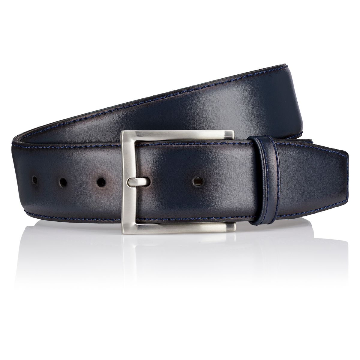 LINDENMANN Herrengürtel Leder blau