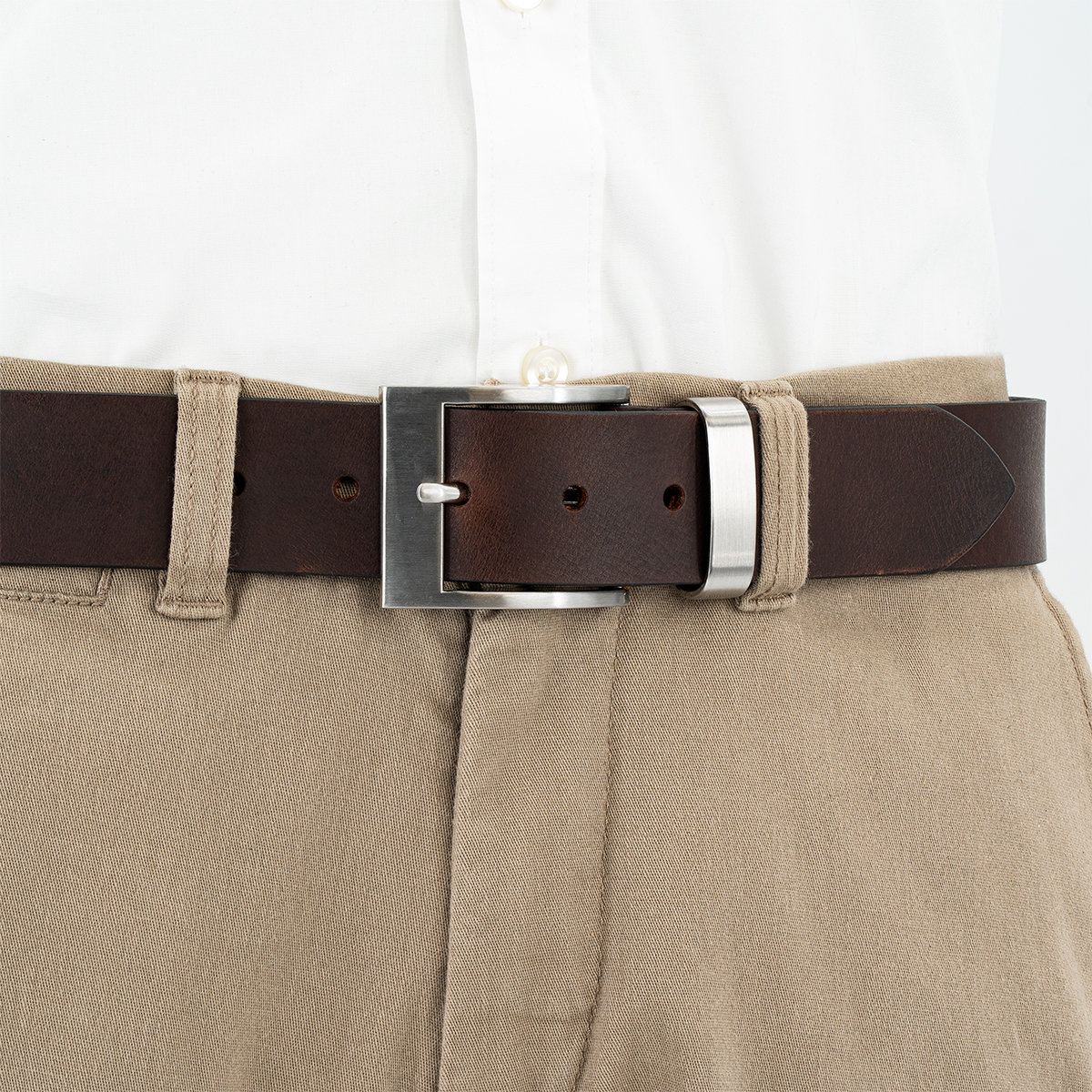 LINDENMANN Ledergürtel Herren dunkelbraun