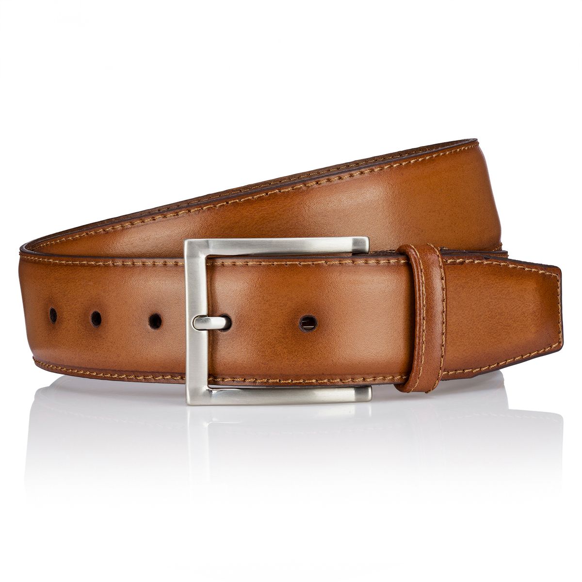 LINDENMANN Herrengürtel Leder cognac