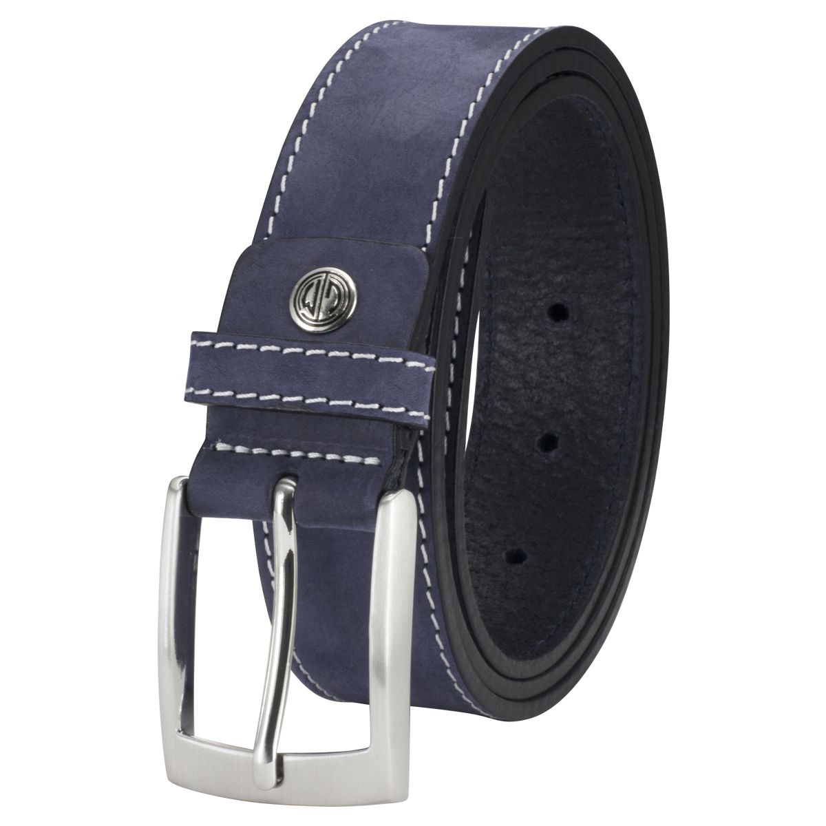 Gürtel, Leder, Breite Gürtel, Navy Blau, Silber Schnalle,