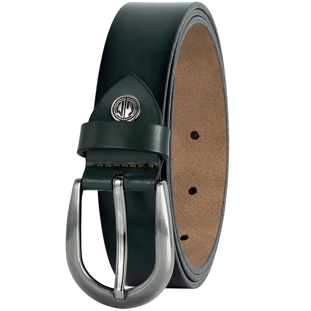 LINDENMANN Rindsleder Damengürtel Dunkelgrün