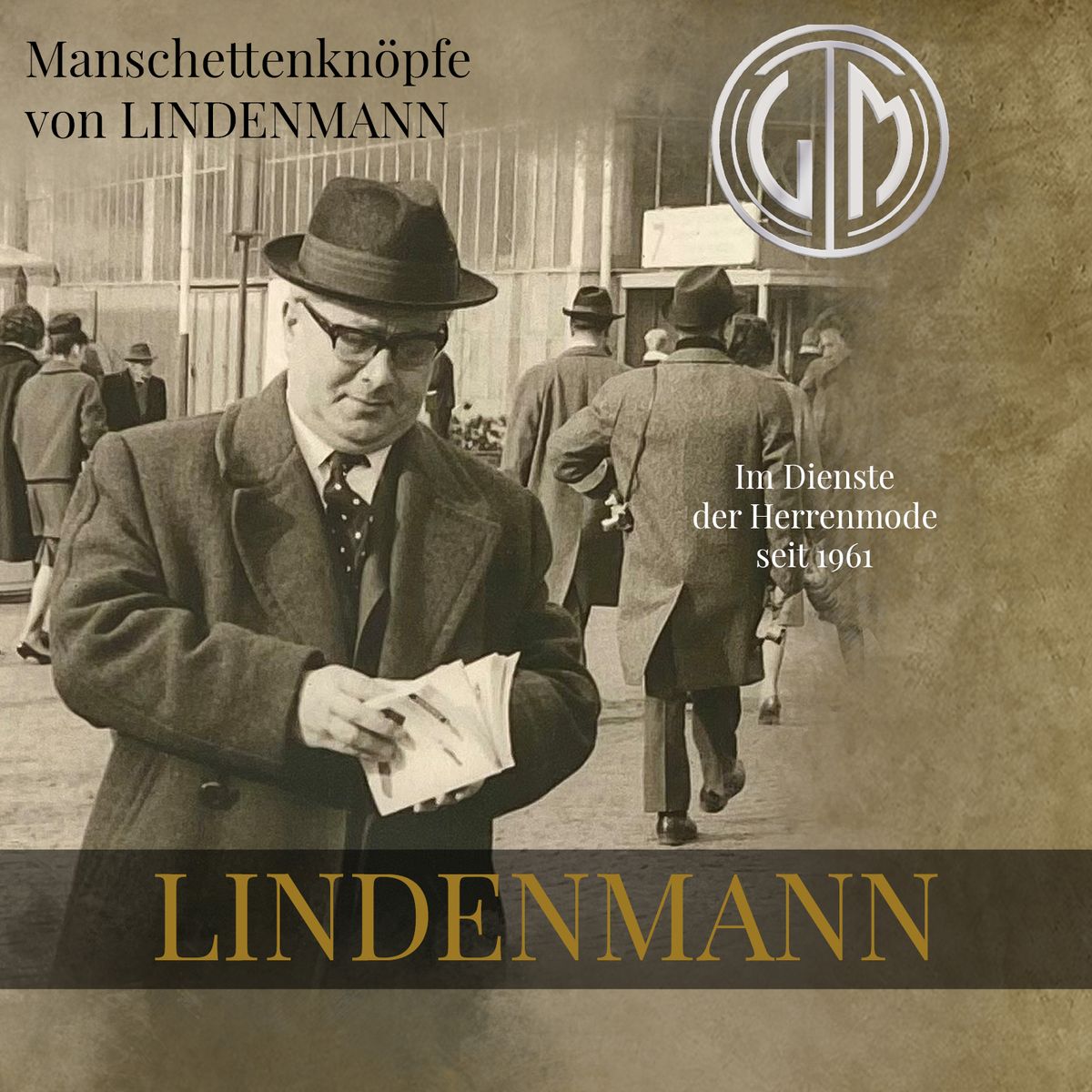 LINDENMANN Herren Manschettenknöpfe silber, grau