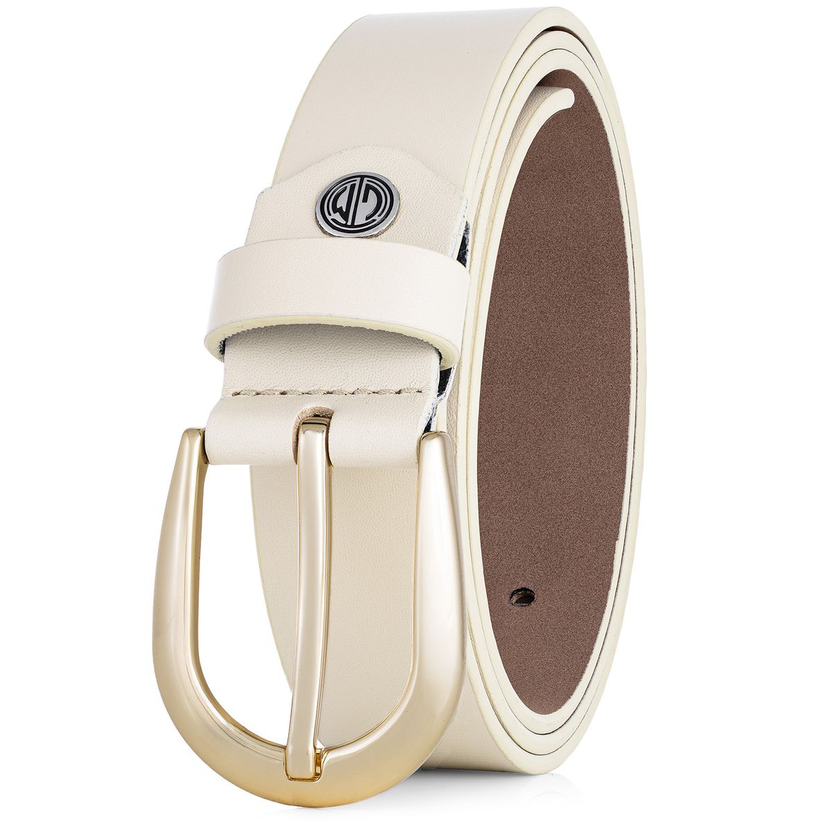 Gürtel, Ledergürtel, Beige, Dornteileschnalle, Lederband, LINDENMANN Damen Vollrindledergürtel aus 100% Echtleder beige