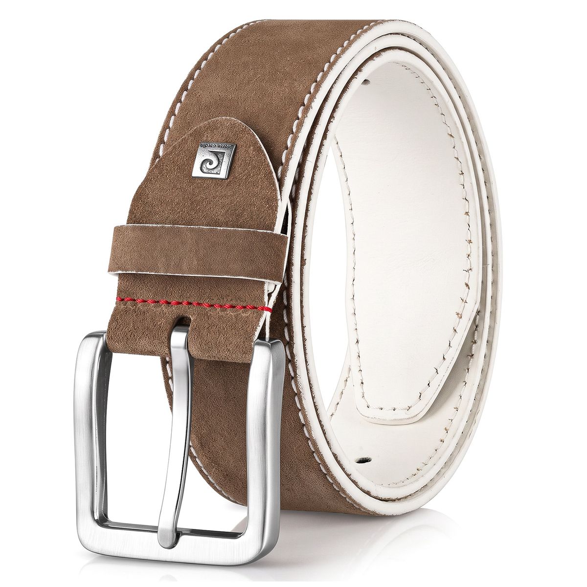 Pierre Cardin Herren Echtledergürtel Herren taupe