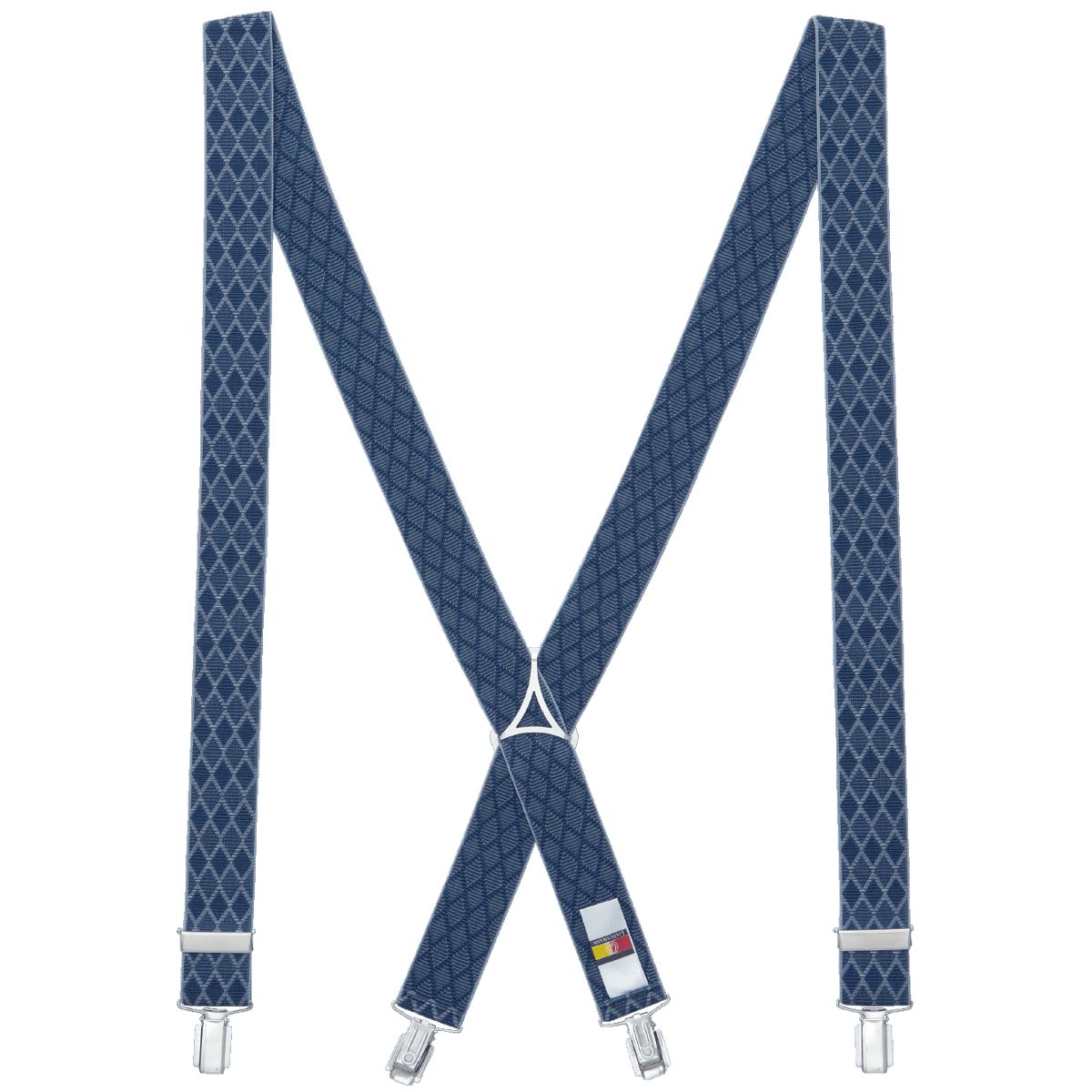 LINDENMANN Hosenträger Herren blau X-Form längenverstellbar Made in Germany