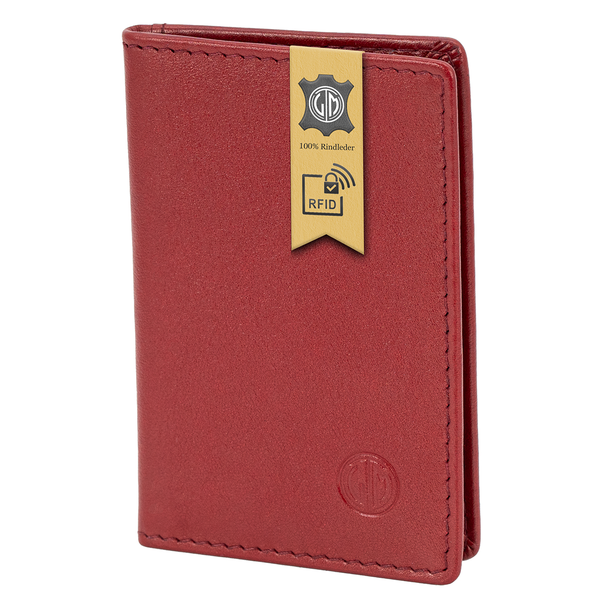 LINDENMANN Leder-Cardholder rot grün