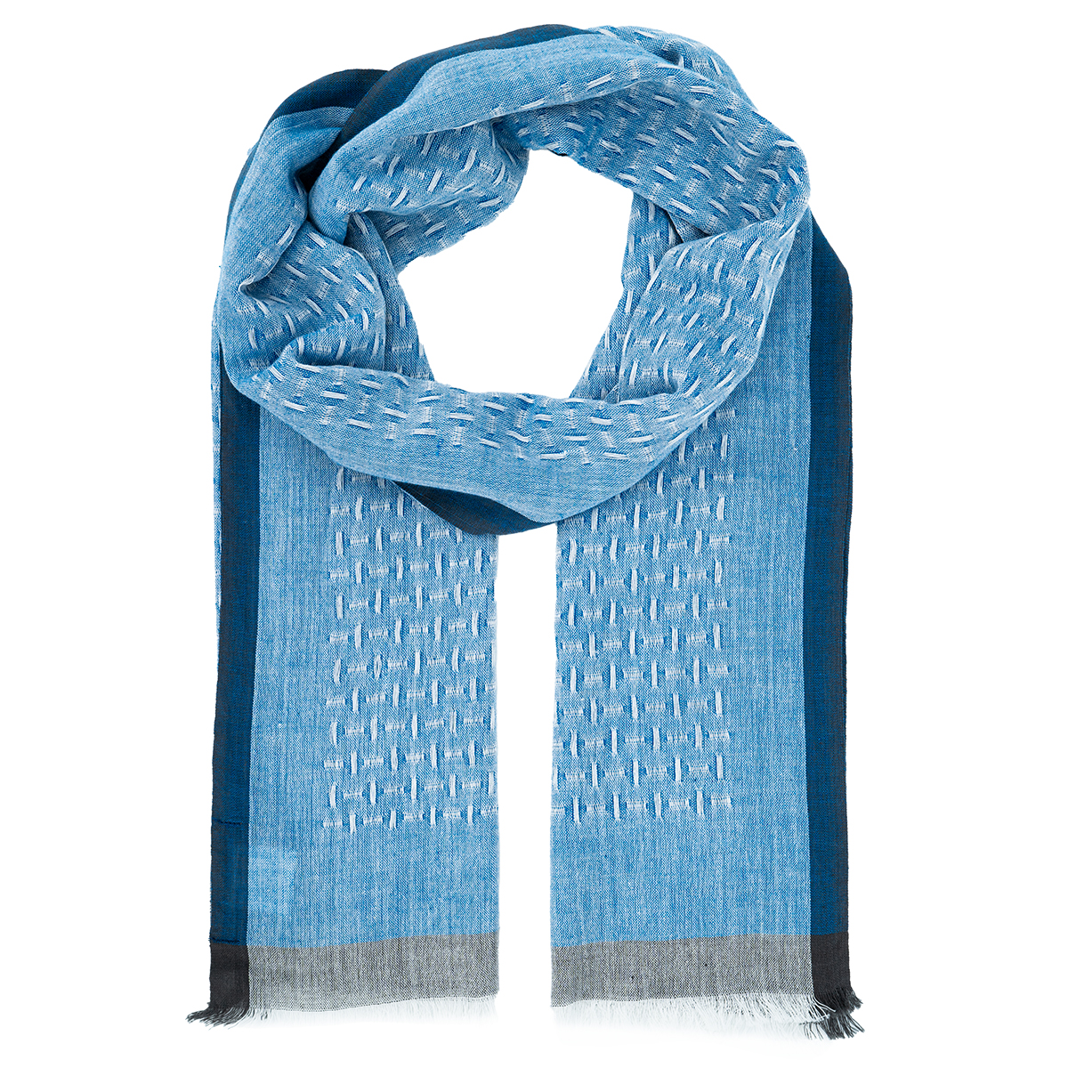 LINDENMANN Schal Herren blau 100% BIO-Baumwolle Herren Schal blau 100% BIO-Baumwolle