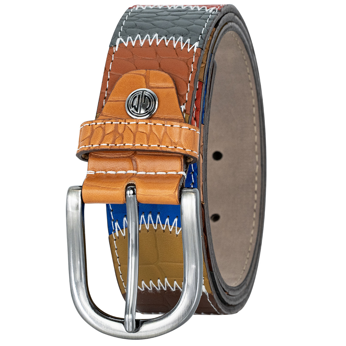 LINDENMANN Rindleder Patchwork Damengürtel Mehrfarbig