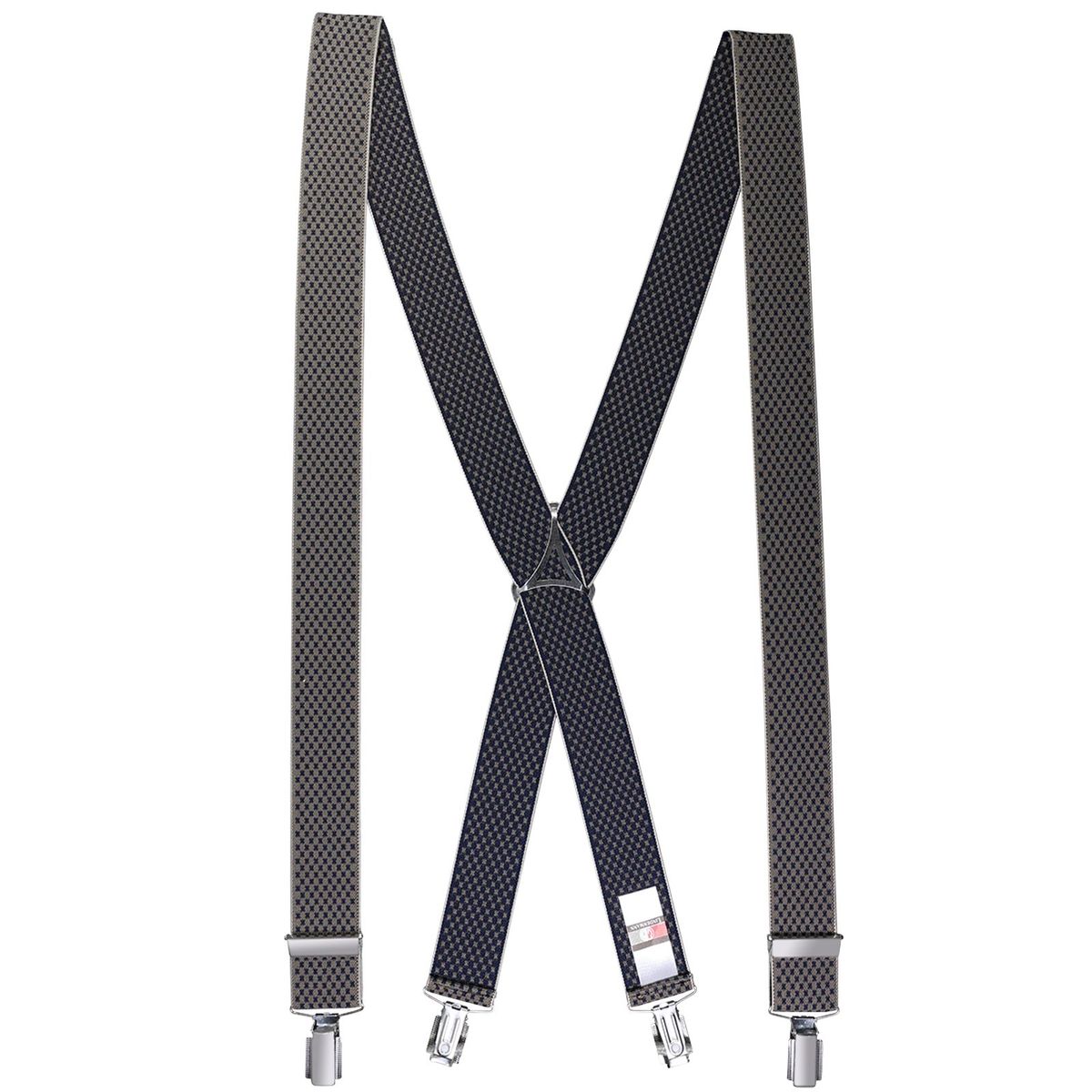 LINDENMANN Hosenträger Herren beige marine X-Form elastisch und längenverstellbar Made in Germany