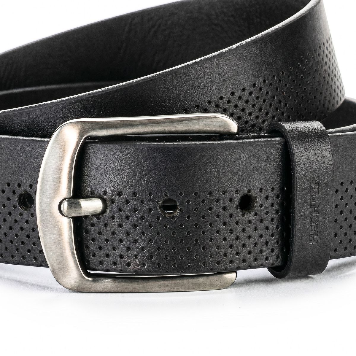 HECHTER Paris Herren Casual Echtledergürtel schwarz
