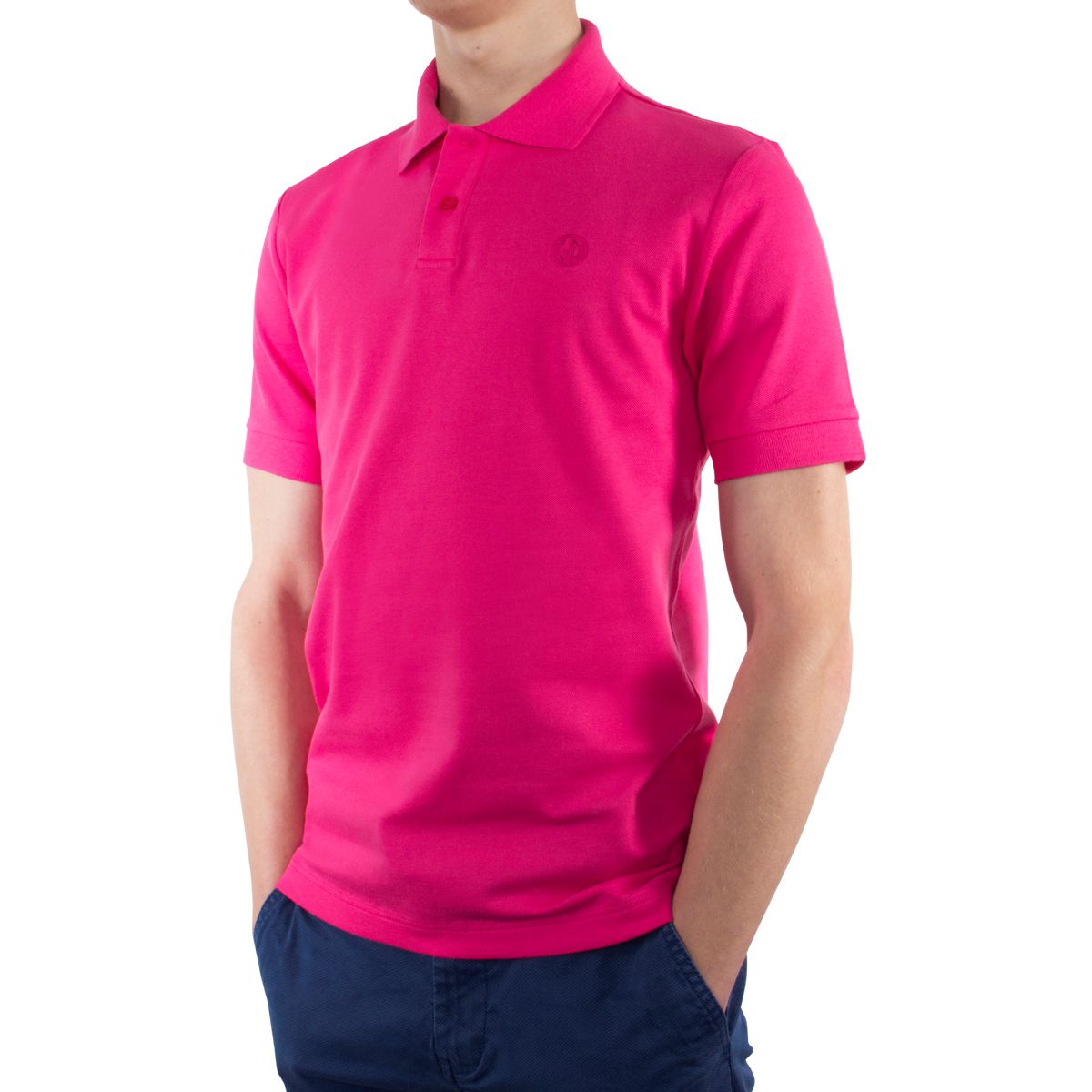 LINDENMANN Poloshirt Herren slim fit kurzarm pink Bio Baumwolle Made in EU