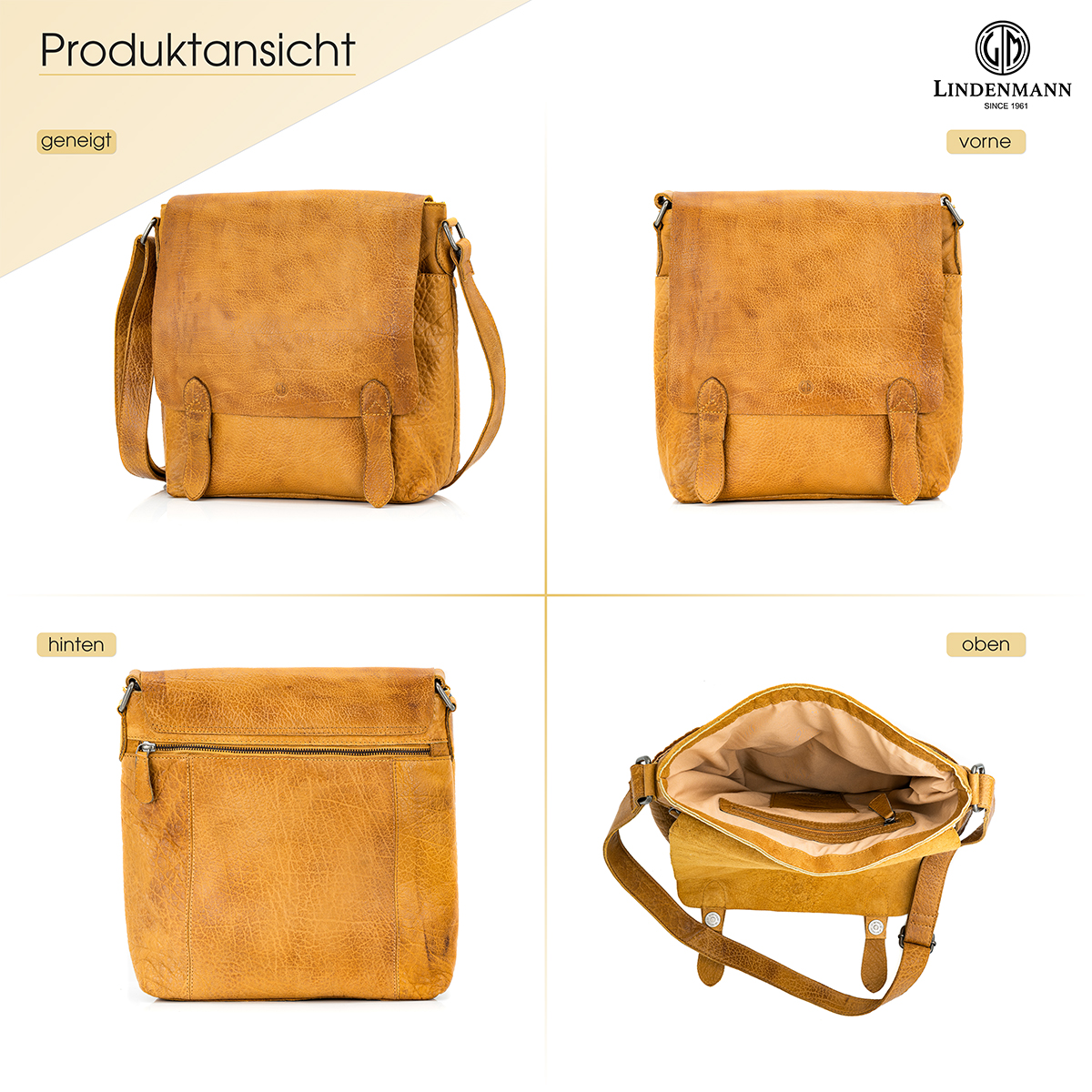 Lindenmann Ledertasche cognac