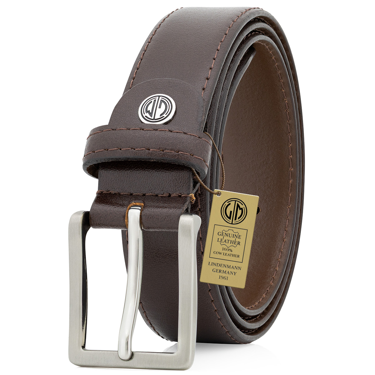 Zubehor, Gürtel, Leinwand, Tasche, Handtasche, LINDENMANN Ledergürtel Herren