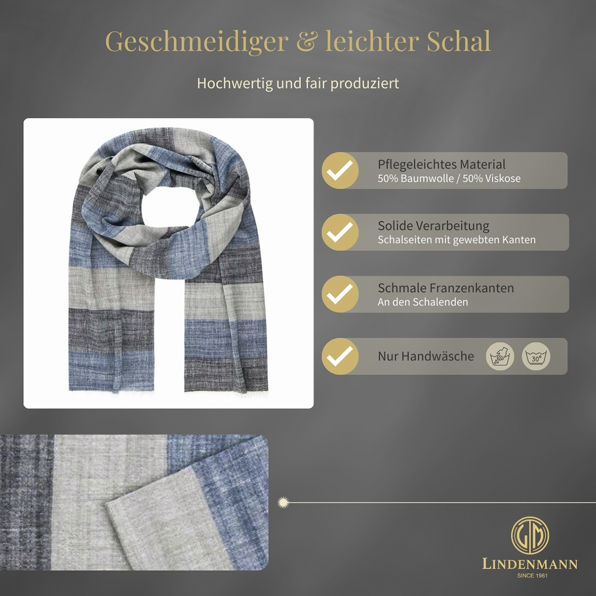 Herren Schal blau