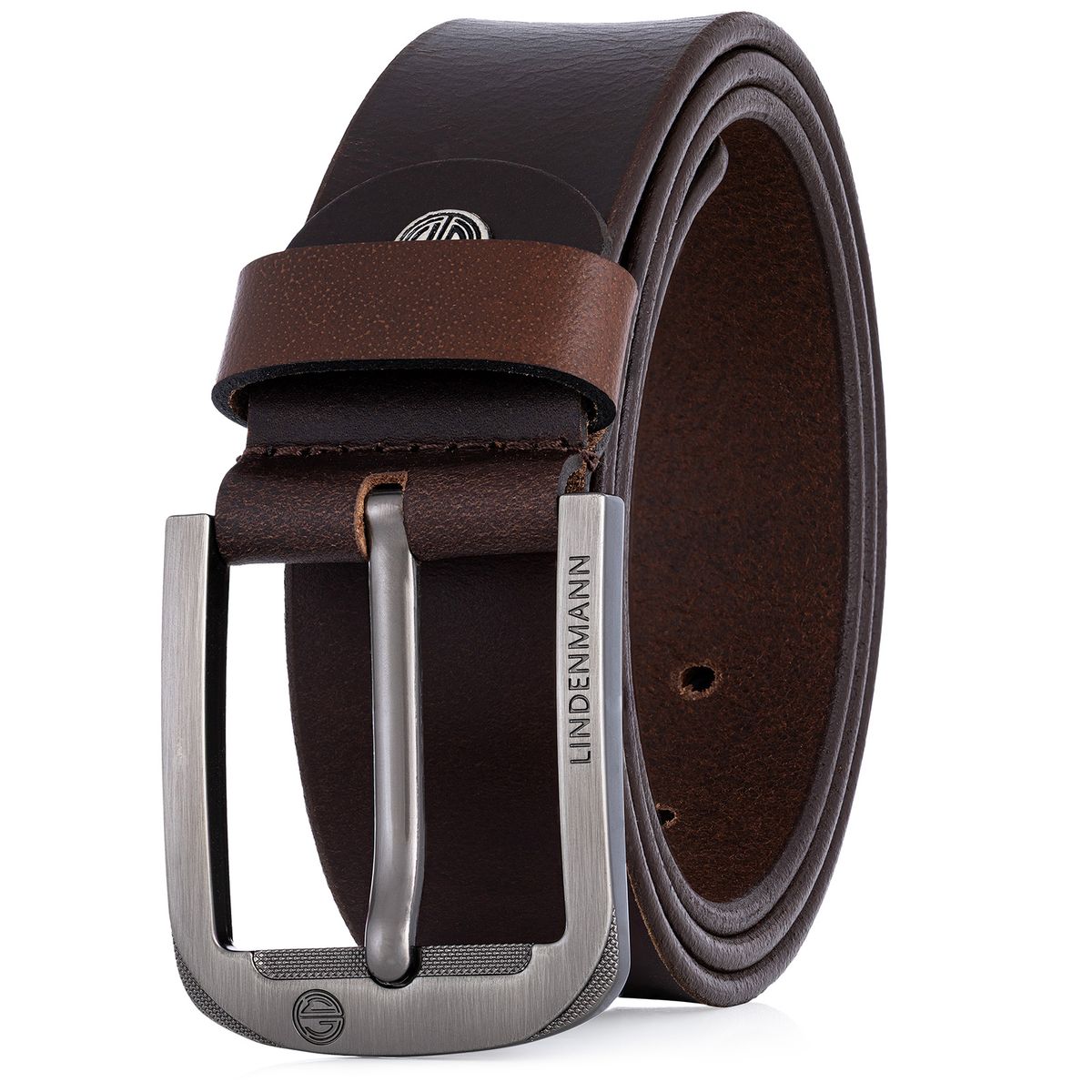 Zubehor, Gürtel, Leinwand, LINDENMANN Ledergürtel Jeans Herren braun