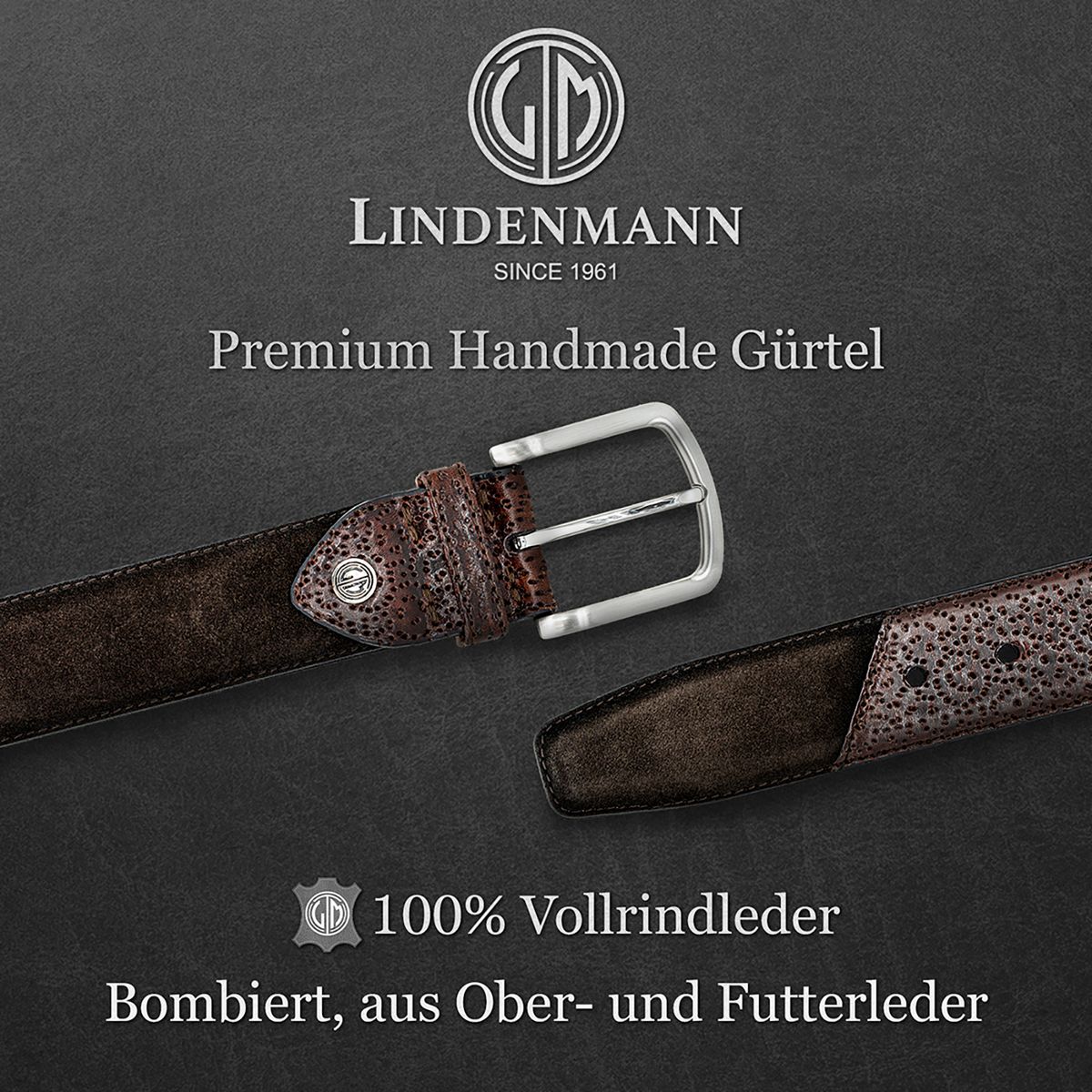 LINDENMANN Herrengürtel Leder braun