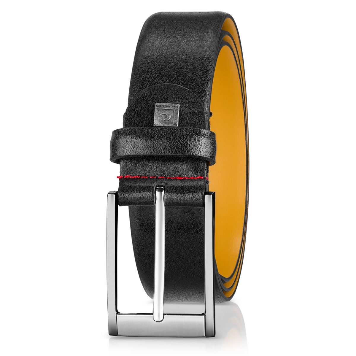 Gürtel, Leder, schwarz, gleitender, Schnittstahl, Pierre Cardin Herren-Leder-Gürtel