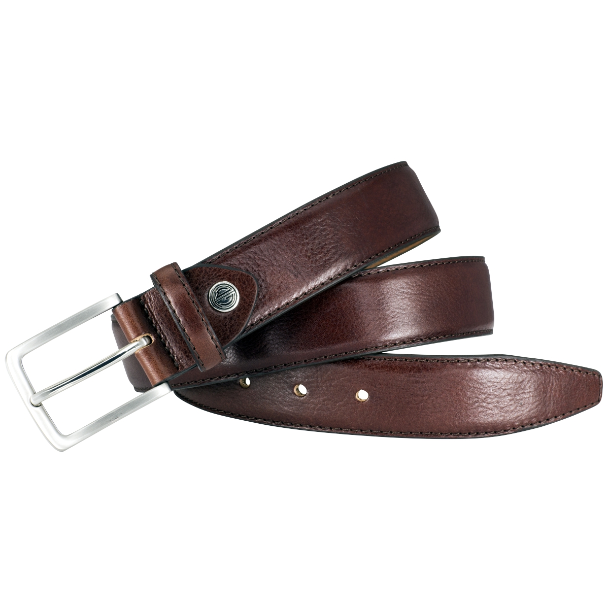 Gürtel, Ledergürtel, Braun, Drehverschluss, Metall-Schließe,