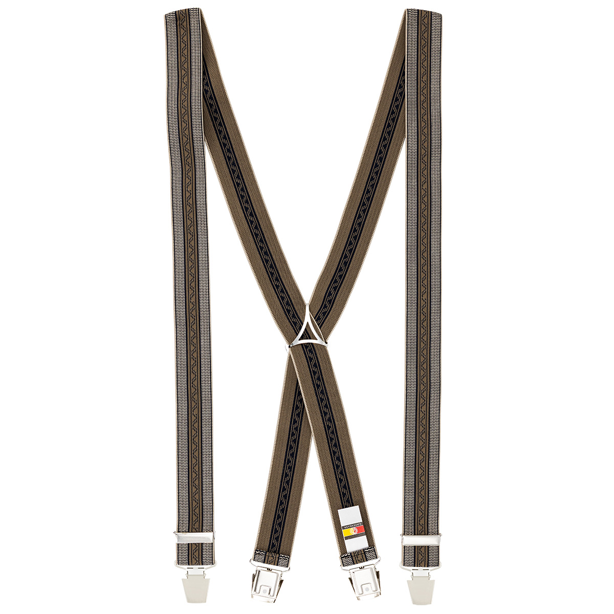 LINDENMANN Hosenträger Herren X-Form mit starkem Clip beige
