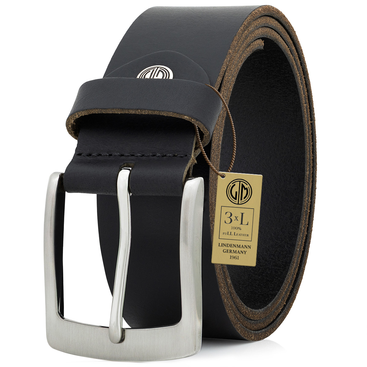 LINDENMANN Ledergürtel schwarz
