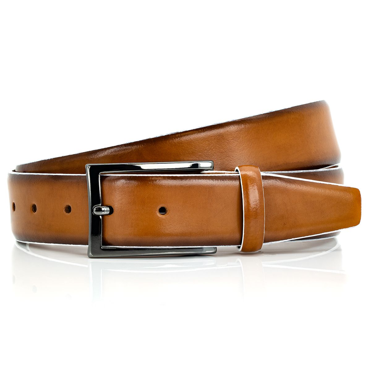 LINDENMANN Premium Anzugsgürtel Leder cognac LINDENMANN Premium Anzugsgürtel Leder cognac