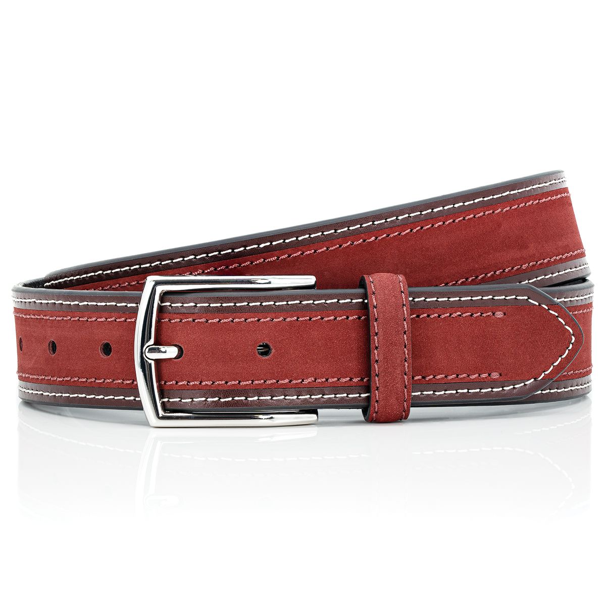 LINDENMANN Premium Ledergürtel rot