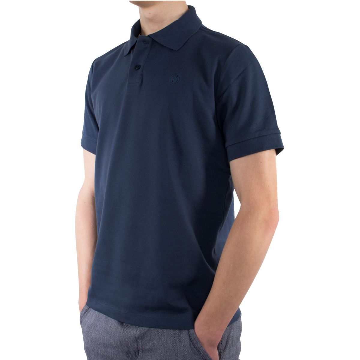 LINDENMANN Poloshirt Herren kurzarm navy blau Bio Baumwolle Made in EU