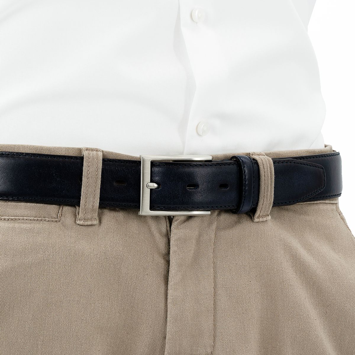 LINDENMANN Ledergürtel Herren Anzug blau