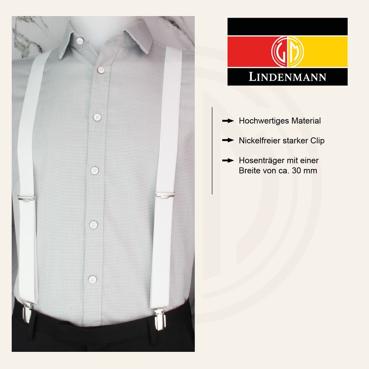 LINDENMANN Hosenträger Herren Made in EU