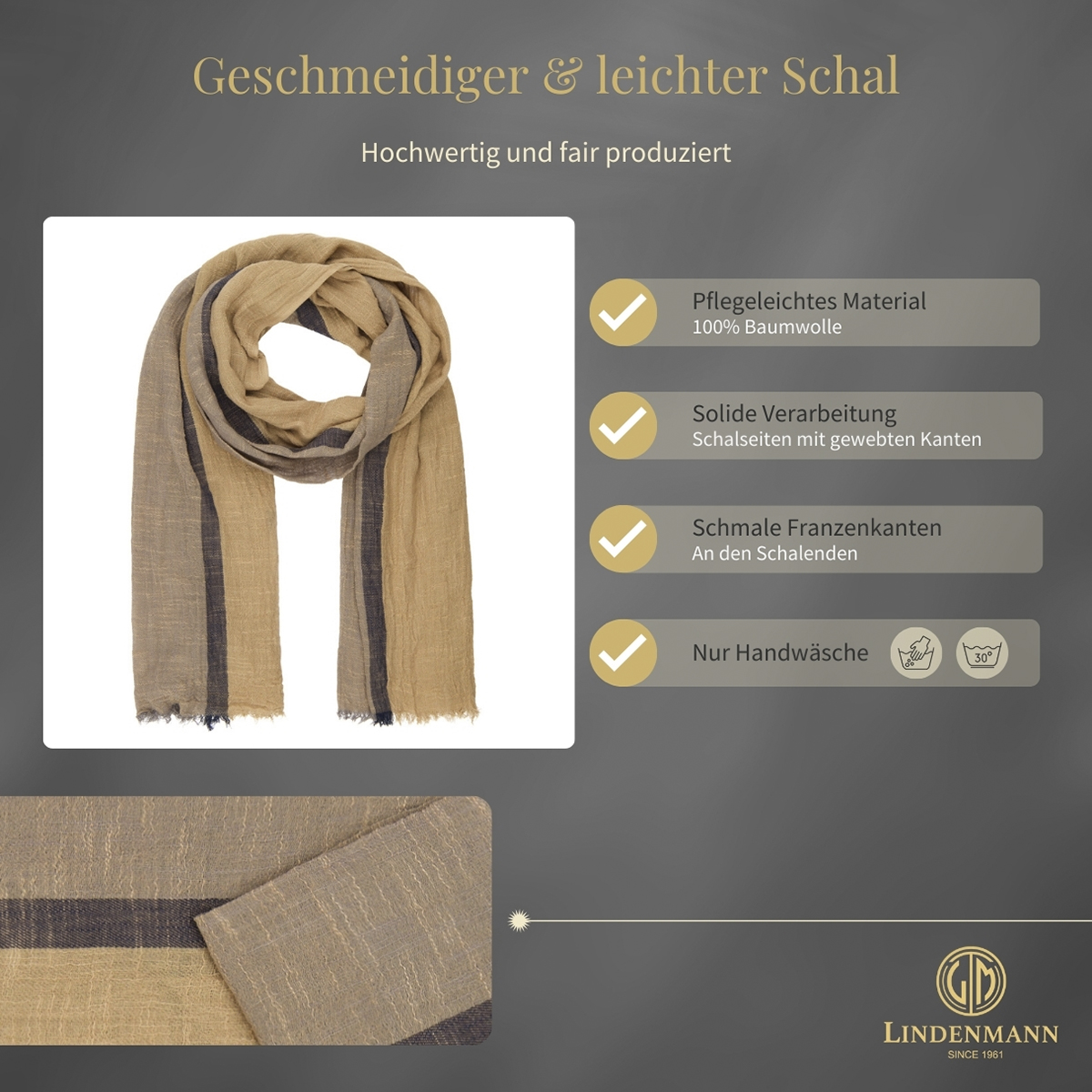 Herren Schal braun