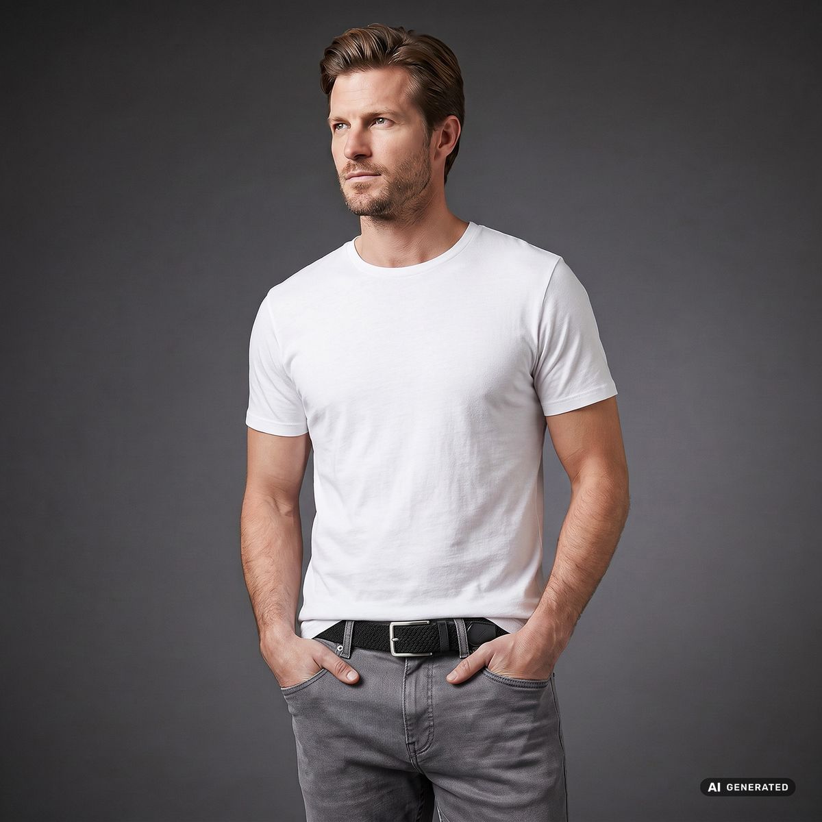 DANIEL HECHTER Herren Textil-Flechtgürtel mit 100% Echtlederenden schwarz