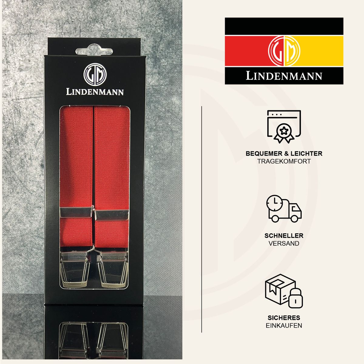 LINDENMANN Hosenträger Herren Made in EU