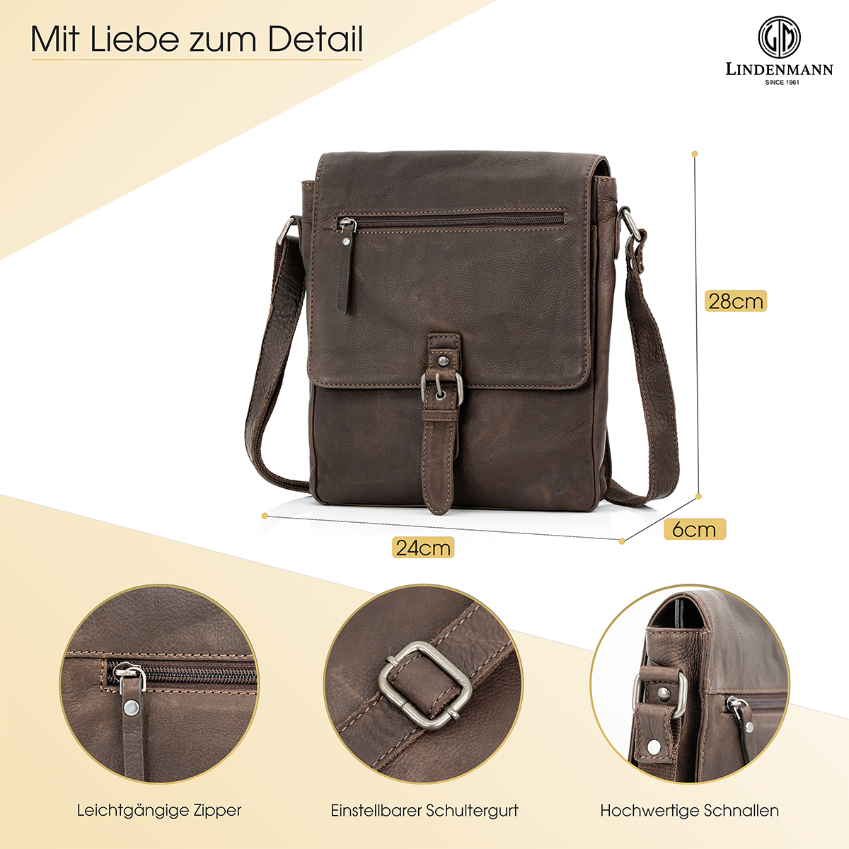 Lindenmann Ledertasche braun