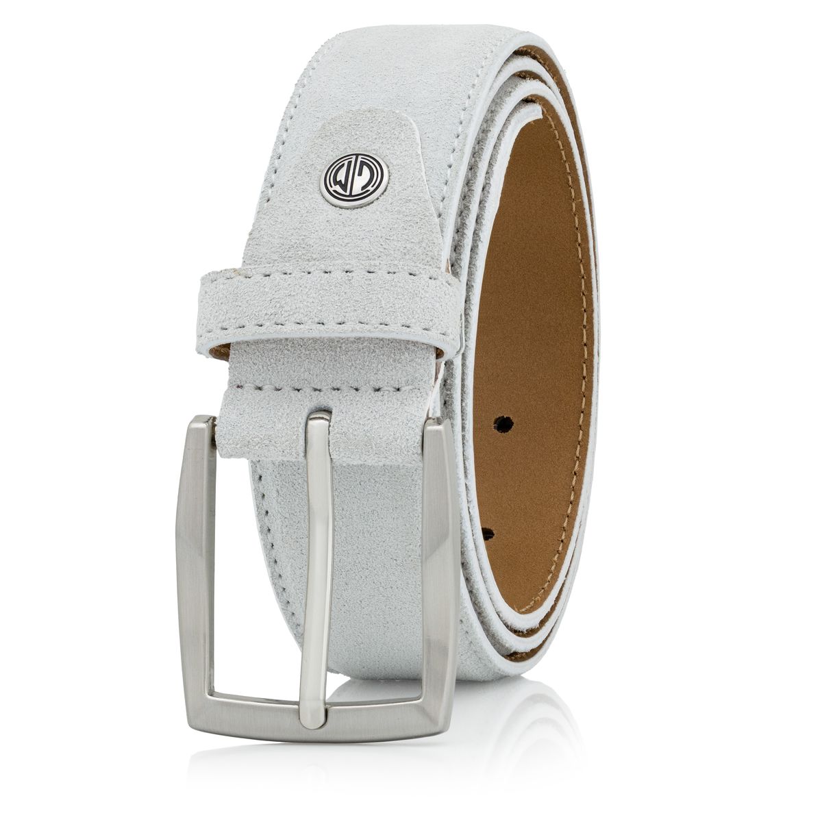 LINDENMANN Herrengürtel Veloursleder Elfenbein