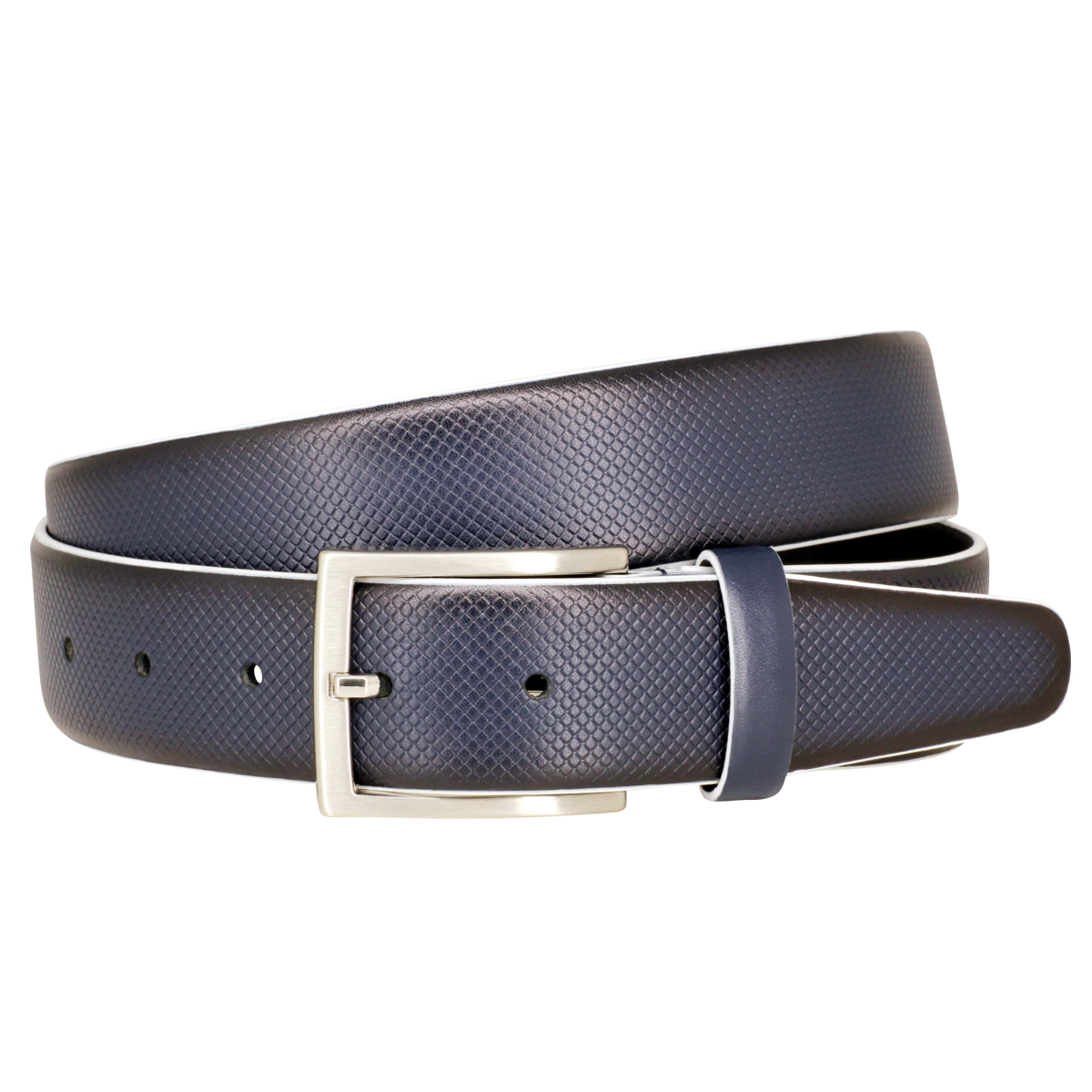 LINDENMANN Rindledergürtel Herren, Gürtel Herren Leder 35 mm breit, Anzug Gürtel Herren, Vollrindleder marine