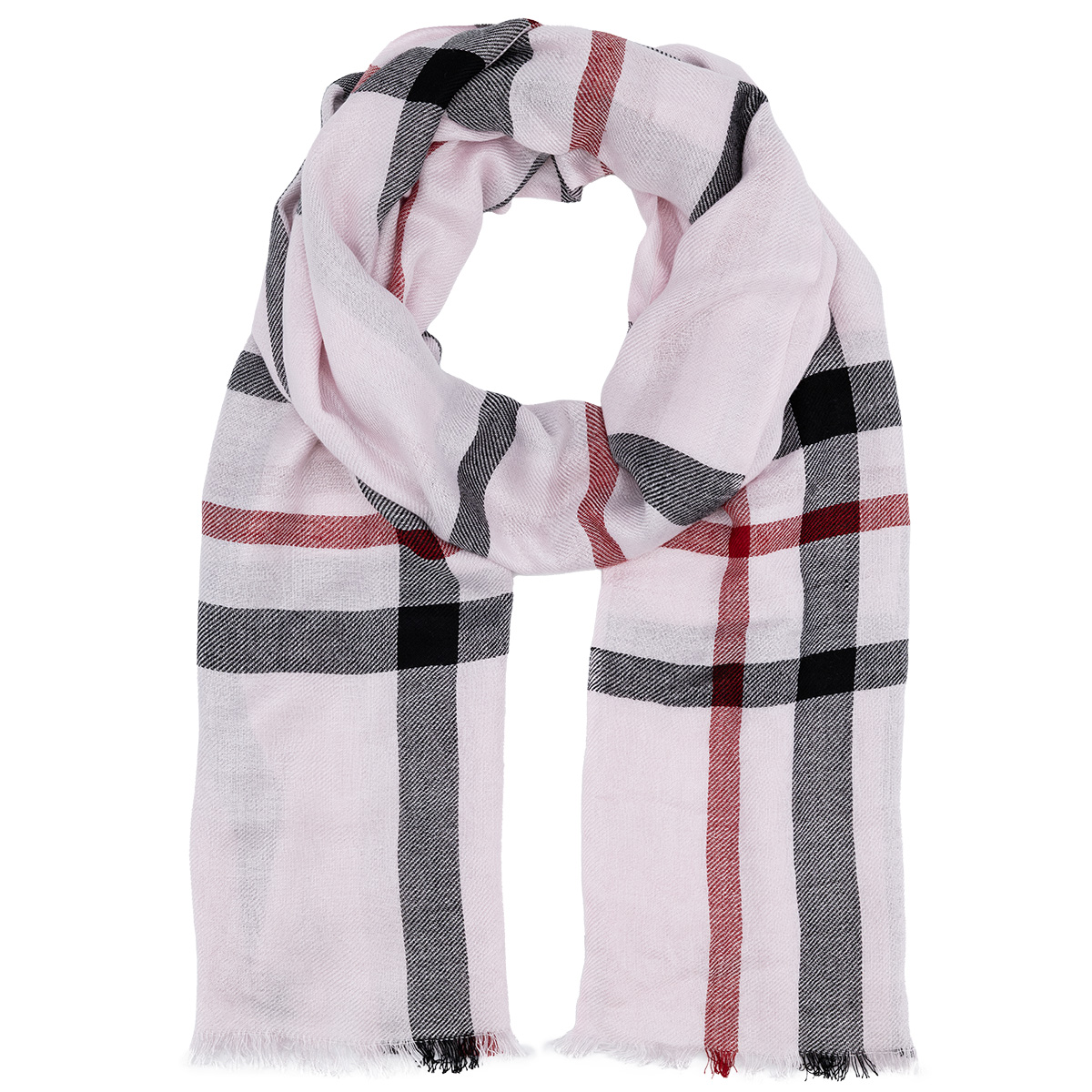 LINDENMANN Schal Damen rosa schwarz rot kariert