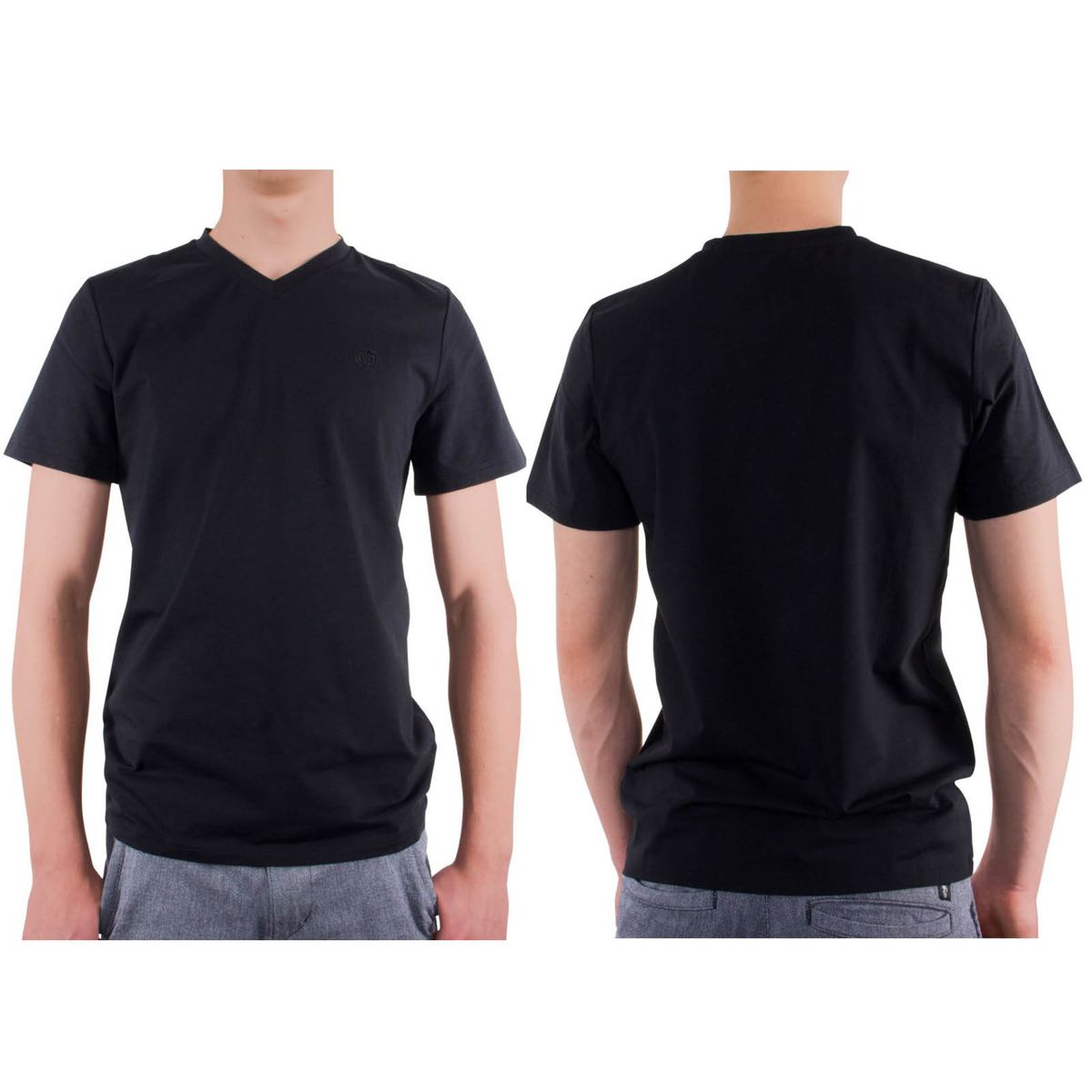 LINDENMANN T-Shirt Herren slim fit kurzarm schwarz V-Ausschnitt Bio Baumwolle Made in EU