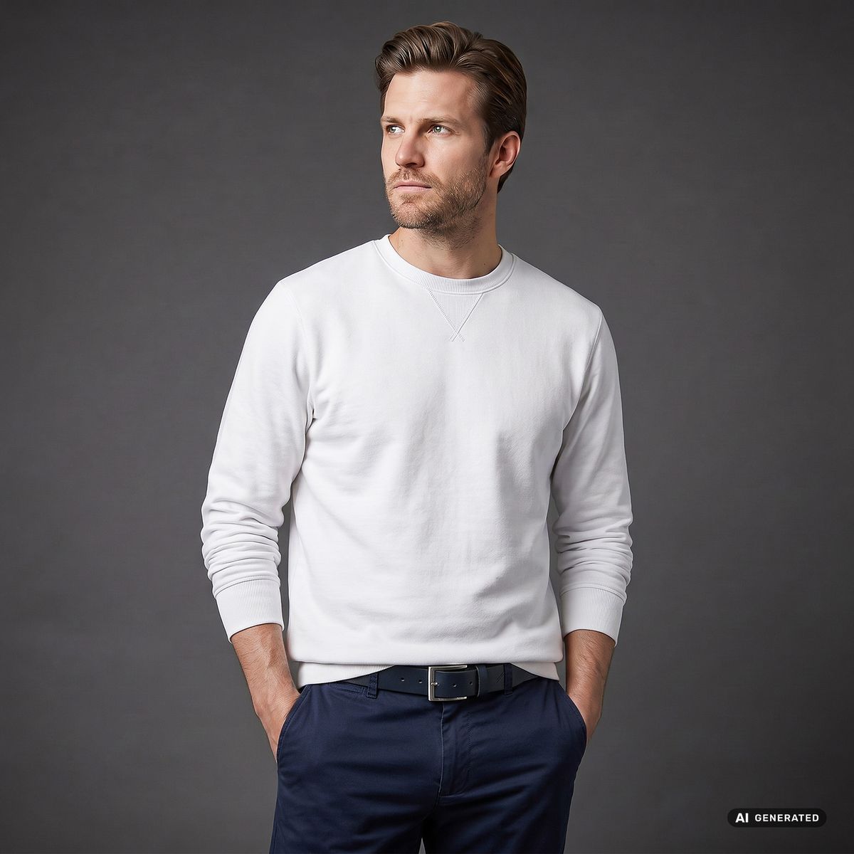 DANIEL HECHTER Herren klassischer 100% Echtledergürtel marine