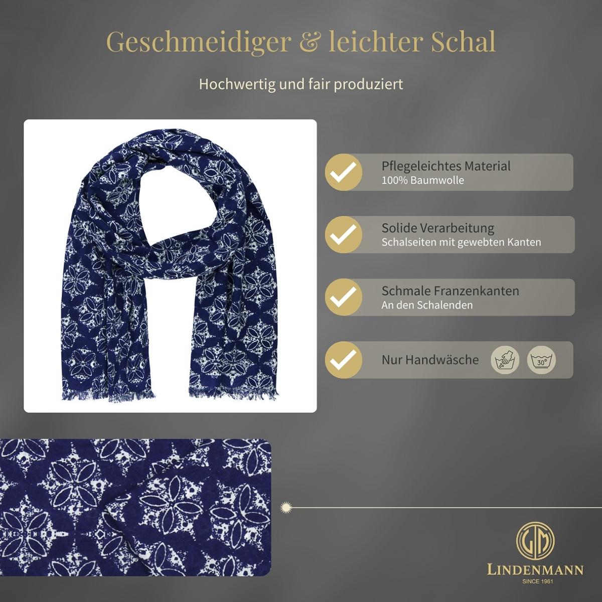 Herren Schal blau