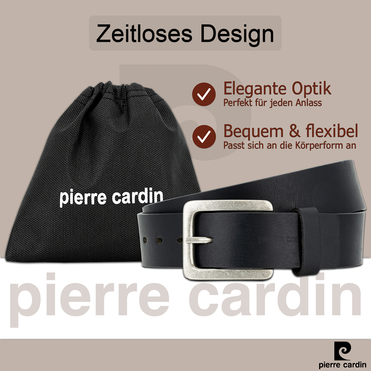 Pierre Cardin Herren-Leder-Gürtel