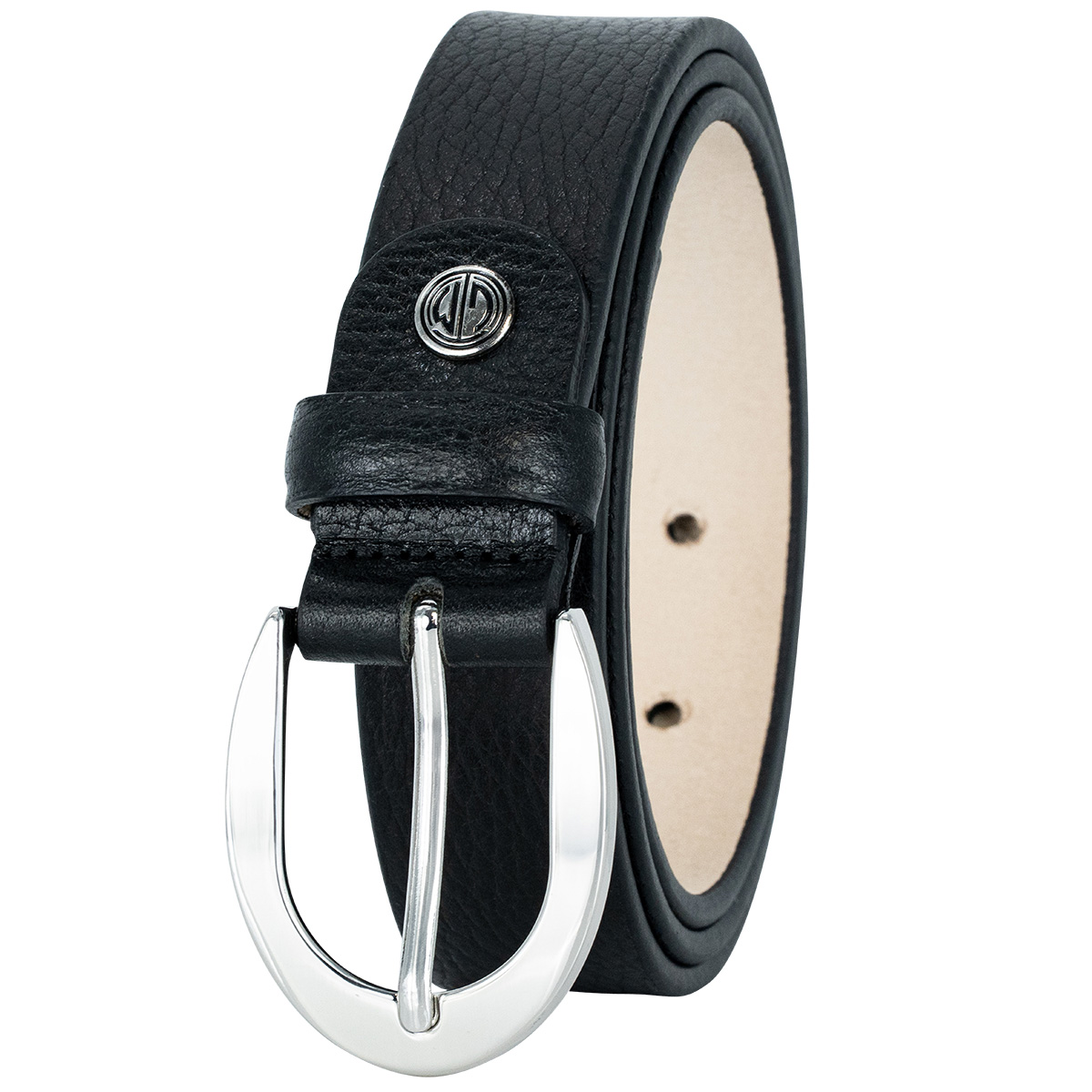 LINDENMANN Vollrindleder Damengürtel Tiefschwarz