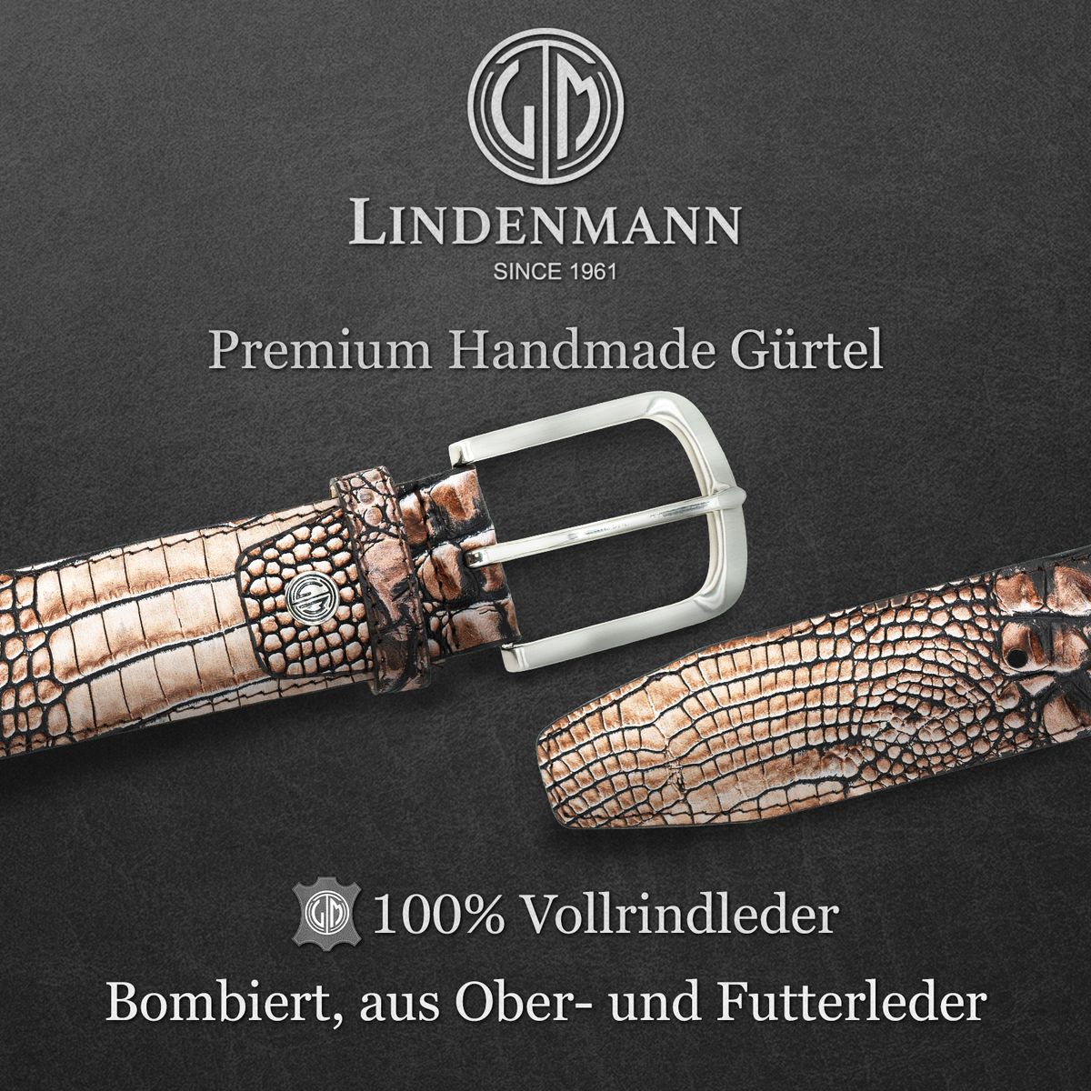 LINDENMANN Jeansgürtel Herren braun