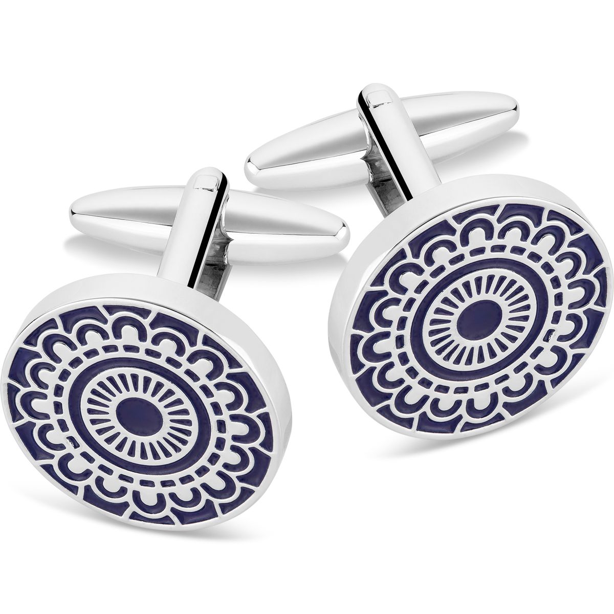 LINDENMANN Manschettenknöpfe Herren im Geschenk-Etui silberfarben