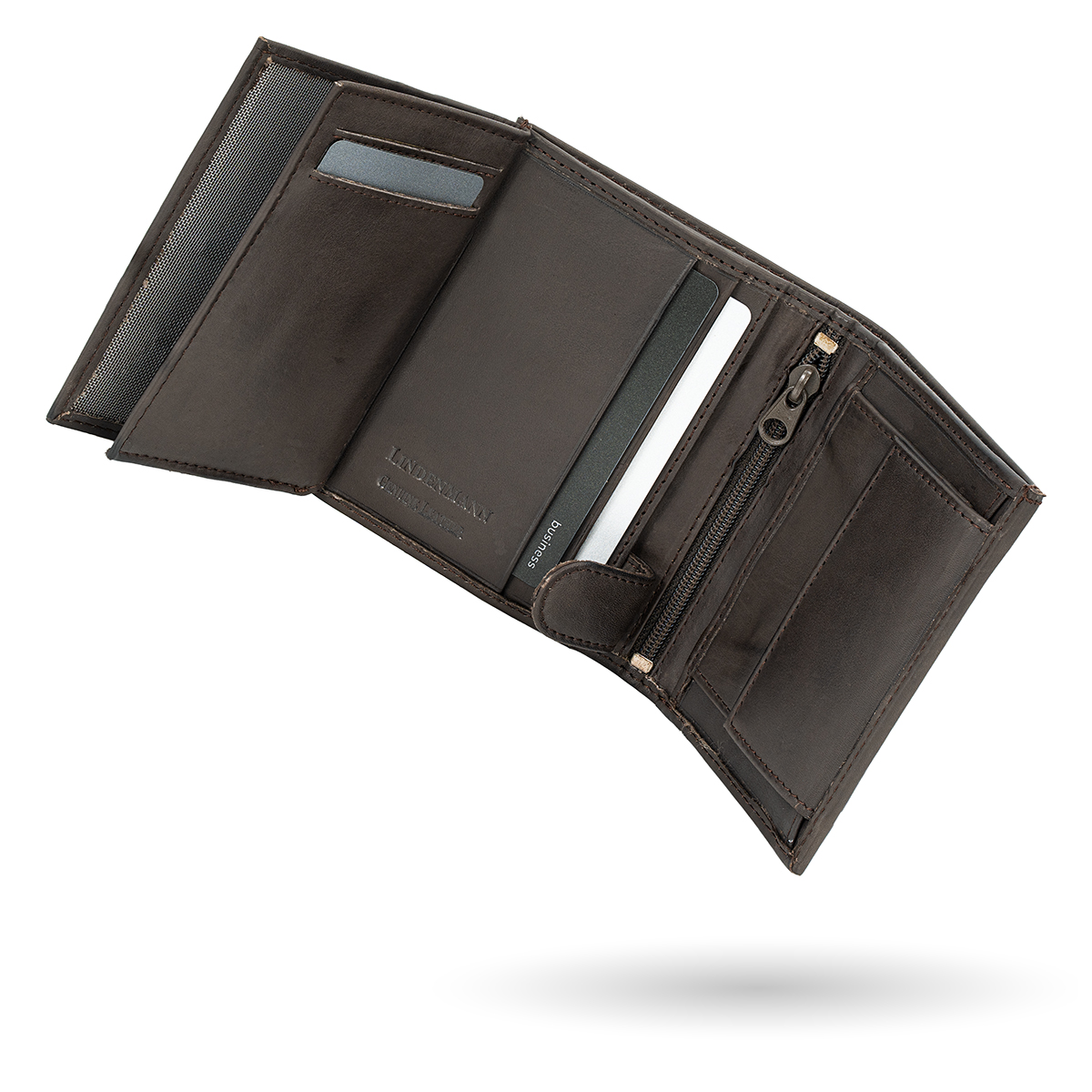 LINDENMANN Herren Leder Portemonnaie braun