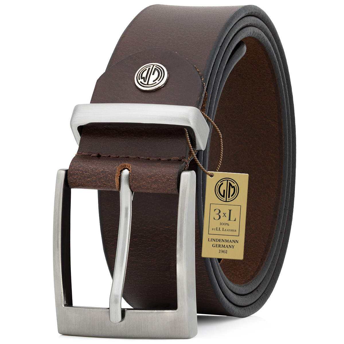 LINDENMANN Ledergürtel Herren braun