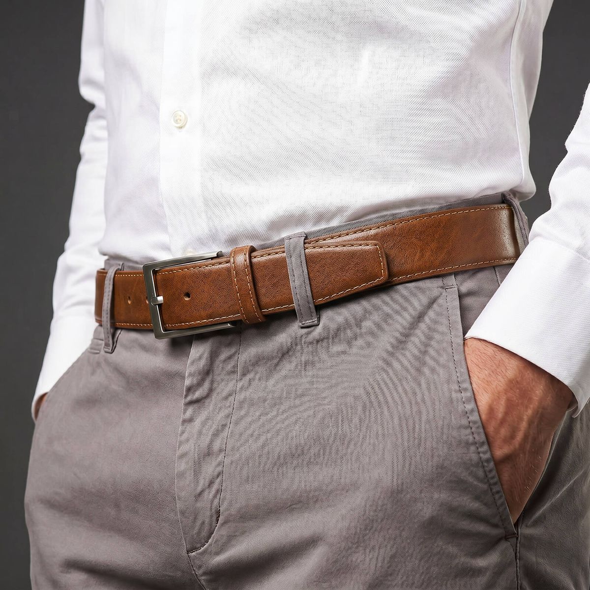 ledergürtel, braun, taillengürtel, gürtelbreite, stil?, LINDENMANN Herren Vollrindledergürtel aus 100% Echtleder cognac