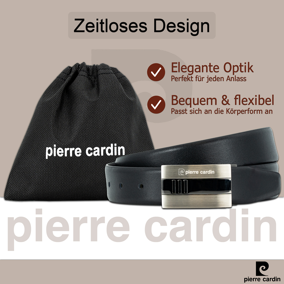 Pierre Cardin Herren-Leder-Gürtel