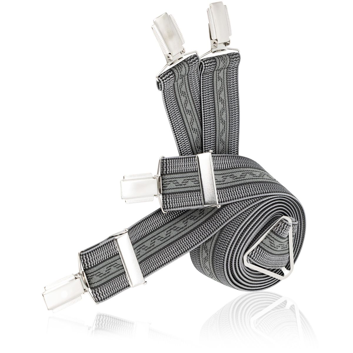 LINDENMANN Hosenträger Herren X-Form grau